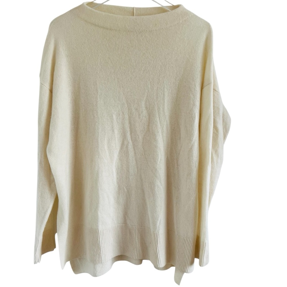 Cyana 100% Cashmere Ivory Cream Long Sleeve Sweater